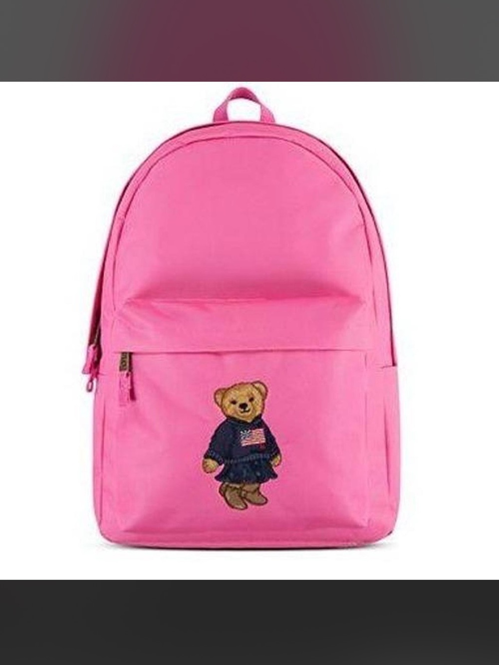 Polo Ralph Lauren Backpack Pink Bear Embroidered
